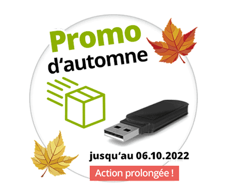 Clé USB gratuite et retour gratuit : notre promotion d'automne est prolongée