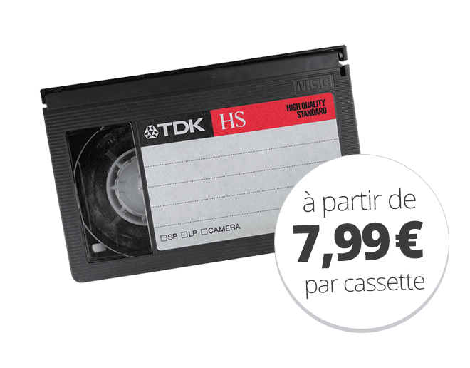 Numérisation de VHS dès 7,99 € la cassette